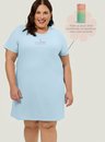 01 pijama adulto feminino camisola azul manga curta plus size presente seja voce