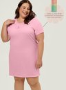 Pijama Adulto Feminino Camisola Rosa Manga Curta Plus Size Presente - Seja Você
