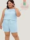 01 pijama adulto feminino short doll azul regata plus size presente seja voce