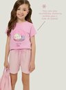 Pijama Infantil Juvenil Feminino Short Doll Manga Curta Gato Sereia